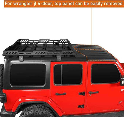 Hooke Road Overlanding Roof Rack for 2018-2026 Jeep Wrangler JL 2/4 Doors & Gladiator JT, Steel Cargo Basket for Jeep Hard Top Only