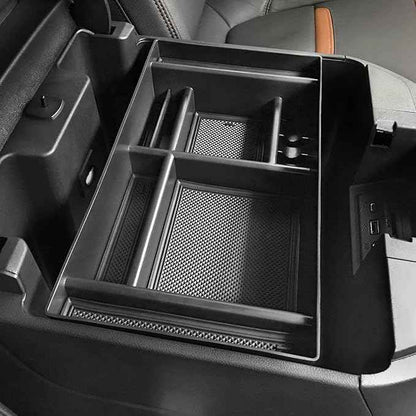 PIMCAR Center Console Organizer for 2019-2022 Chevy Silverado 1500/GMC Sierra 1500 & 2020-2023 Silverado/Sierra 2500HD/3500HD | Full Console Bucket Seats Only | Black Interior Trim Accessory