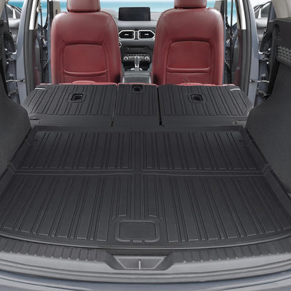 Floor Mats Set for Mazda CX-5 2017-2024 2025 Accessories, Full Coverage All Weather Floor Mats Cargo Mat with Backrest Protectors & Door Sill Guards