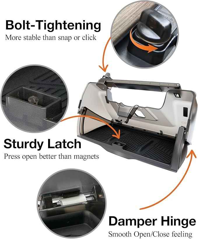 Tesla Hidden Under Screen Storage Box [One-tap Open & Smooth Damping Slides] Center Console Organizer for Model Y Juniper Model 3 Highland 2026~2016 (Fit New Model Y/3 Standard, Premium & Performance
