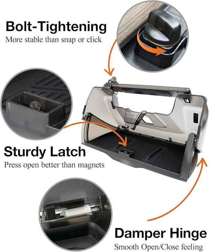 Tesla Hidden Under Screen Storage Box [One-tap Open & Smooth Damping Slides] Center Console Organizer for Model Y Juniper Model 3 Highland 2026~2016 (Fit New Model Y/3 Standard, Premium & Performance