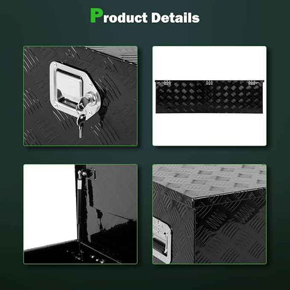 SCITOO 49 Inch Aluminum Truck Bed Tool Box,Heavy Duty Diamond Plate Crossover Storage for Most Full Size Pickups,Lockable Weatherproof Chest,Fits 49" Truck Beds,Easy Access to Load and Unload