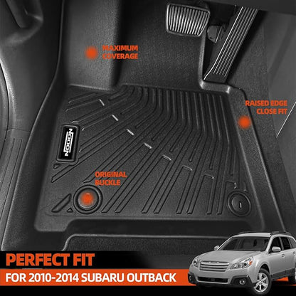 Custom Fit Floor Mats for 2010-2014 Subaru Outback, All Weather TPE Floor Liners with Trunk Mat & Backrest Protectors, Odorless Full Set Interior Accessories