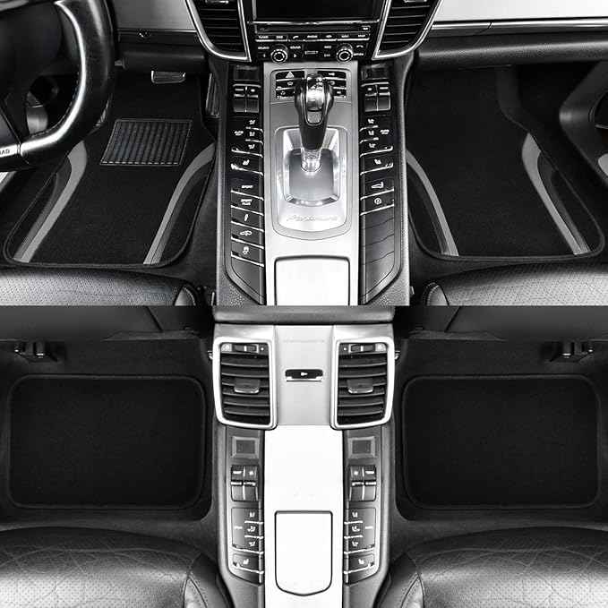 Car Floor Mats for Tesla Model 3 2024-2026, All Weather Car Mats Full Set with Odorless Injection Molded Leather, Non-Slip Interior Accessories, Black