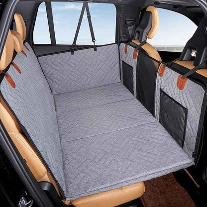 YJGF Back Seat Extender,Dog Seat Cover for Back Seat,Hard Bottom Car Seat Cover for Dogs,Dog Hammock for Car,Back Seat Pet Cover for Dogs（Grey,for Car/SUV/Small Truck）