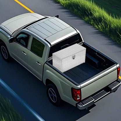Trailer Tongue Box, Heavy Duty Storage With Lock and Keys, Utility Truck Tool Box Storage Organizer, Tool Chest for Pickup Truck Bed, RV, 18"x12"x14" (18"x12"x14"- Sliver)