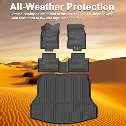 All-Weather TPE Floor Mats & Cargo Liner Set for 2014 2015 2016 2017 2018 2019 2020 Nissan Rogue (Not Fit Sport) Custom Fit Nissan Rogue Car Mats Cargo Mat Trunk Mat Accessories
