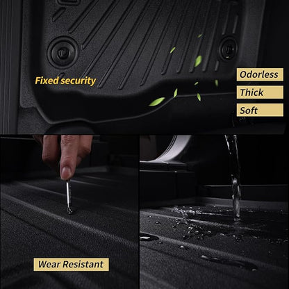 Floor Mats for Acura MDX 2014-2020 (only for 7 Seat, No Hybrid Models) with Trunk Mat & Backrest Mat TPE All Weather Protection 3 Rows Floor Liner & Cargo Liners Accessories