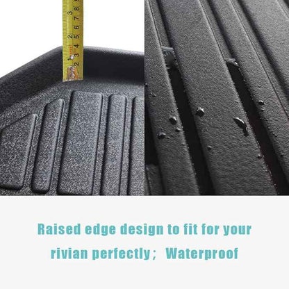 BestEvMod for Rivian R1T R1S All-Weather Front Trunk Mat TPE Material Rubber Cargo Liner Compatible with Rivian R1T R1S 2022 2023 2024 Accessories (Upper Layer)