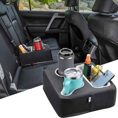 KEMIMOTO Back Seat Cup Holder for Car, Couch Cup Holder, Car Truck Boat Organizer, Couch Sofa Bed Expander Tray Holds Drinks, Snacks, Remote, Cell Mobile Phone (Black)