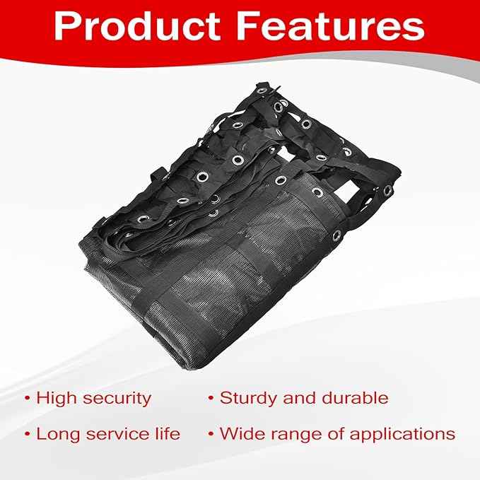 Heavy Duty 81" x 96" Truck Bed Cargo Net with Adjustable Cam Buckles & S-Hooks & Cross Strap,6.75' x 8' Cargo Net with 1500LBS Capacity for Pickup Truck Bed Trailer SUV Jeeps