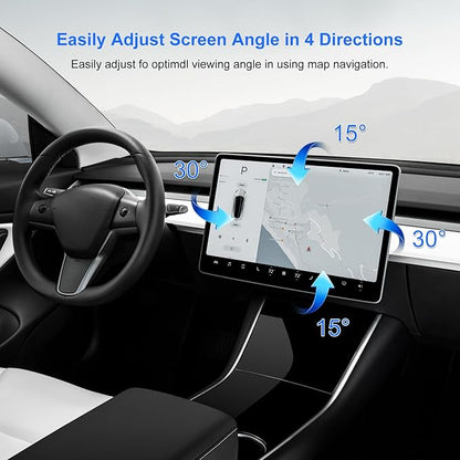 diyauto Swivel Mount for Tesla Model 3 2017-2023 and Tesla Model Y 2020-2023 Premium Aluminum Alloy Tesla Rotating Bracket Accessories 30°Left/Right 15° up/Down Flexible Mobility