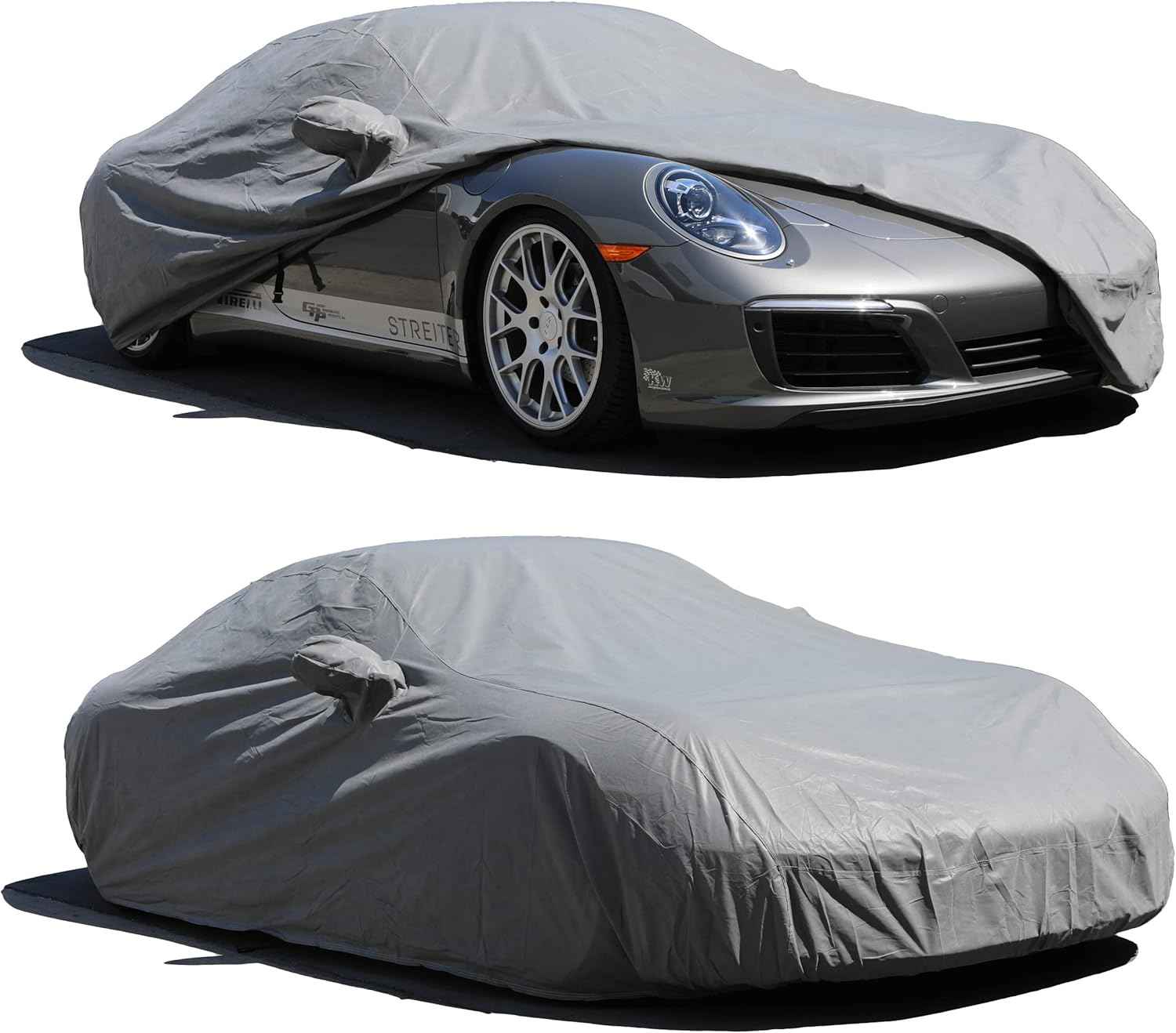 All Weather Waterproof car Cover Good for rain Snow uv Protection dust Compact Sedan Civic Elantra IS300 C320 190E Corolla Jetta A3 240SX Lancer Gray