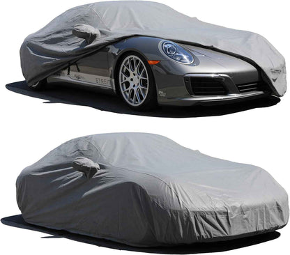 All Weather Waterproof car Cover Good for rain Snow uv Protection dust Compact Sedan Civic Elantra IS300 C320 190E Corolla Jetta A3 240SX Lancer Gray
