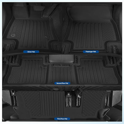 Custom Fit Floor Mats for Hyundai Palisade 7/8 Seats 2020-2025, All Weather TPE Floor Liners with Trunk Mat, Odorless Full Set Interior Accessories