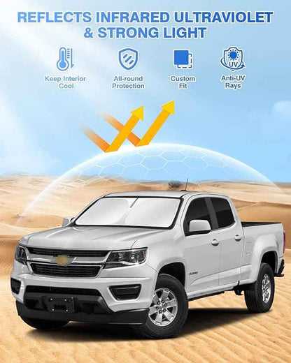 Windshield Sun Shade for 2015-2022 Chevrolet/Chevy Colorado 4 Door Side Rear Window Shade Cover Sun Visor Shield Privacy Protection Keep Vehicle Cool Black 6PCS