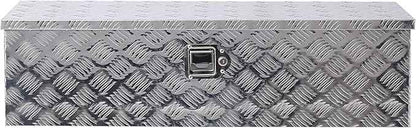 39 Inch Truck Tool Box, Waterproof HeavyDuty Aluminum Tool Box With Lock And Keys, 5 Bar Tread Wide Utility Toolbox For Pick Up Truck Bed Rv Organizer Trailer, 39x13x10inch