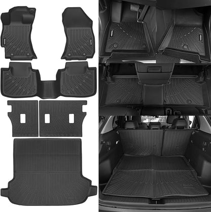 Custom Fit Floor Mats for 2015-2019 Subaru Outback & Legacy, All Weather TPE Floor Liners with Trunk Mat & Backrest Protectors, Odorless Full Set Interior Accessories