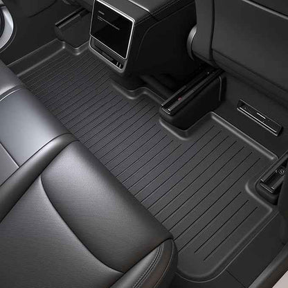 SUPER LINER Tesla Model Y Juniper 2025 2026 Floor Mats & Cargo Liners Full Set 9 PCS Extra-Thick TPE CabinProtect™ for 5-Seater | All-Weather Pet & Child-Friendly Accessories(Not for Standard)