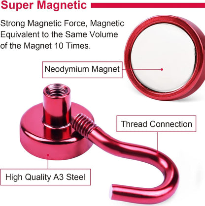DIYMAG Magnetic Hooks, 30Lbs Strong Heavy Duty Cruise Magnet S-Hook for Classroom, Fridge, Hanging, Cabins, Grill, Kitchen, Garage, Workplace and Office Etc, (20 Pack-Red)
