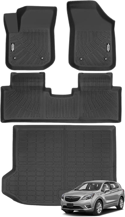Custom Fit Floor Mats for Buick Envision 2016-2020, All Weather TPE Floor Liners with Trunk Mat, Odorless Full Set Interior Accessories