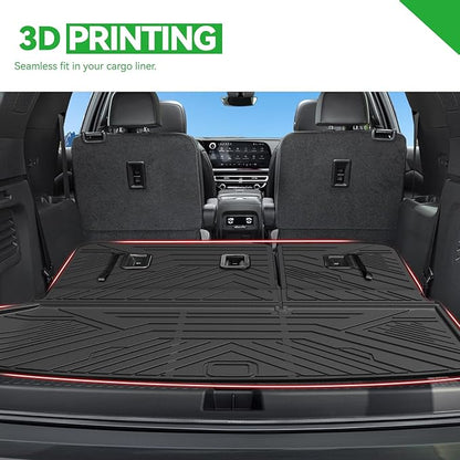 Cargo Mat for 2024 2025 2026 Chevy Traverse & 2025 2026 Buick Enclave 7/8 Seats, All Weather TPE Cargo Liner with Back Seat Cover 3rd Row Accessories, Rear Trunk Mat with Backrest Mat