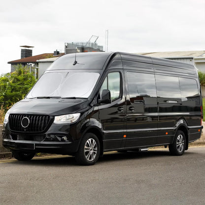 Custom Fit Benz Sprinter Windshield Sunshade for 2007-2025 2026 Mercedes Benz Sprinter Freightliner Cargo Crew Passenger Motorhome Accessories Window Shades Cover for Windshield Sun Visor Blocks UV