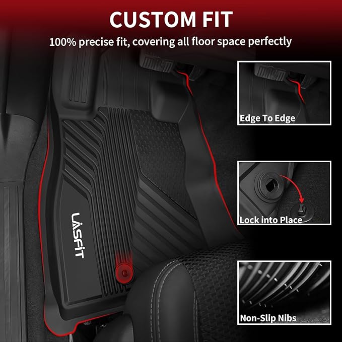 LASFIT Floor Mats Fit for Subaru Forester 2019-2024, All Weather TPE Custom Fit Easy Clean Durable No-Curling Floor Liners for Subaru Forester 2024 2023 2022 2021-2019 1st & 2nd Row Car Mats
