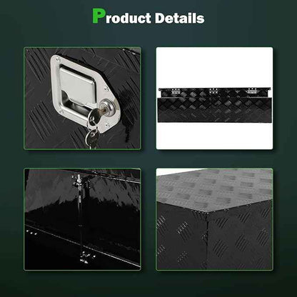 SCITOO 39 Inch Aluminum Truck Bed Tool Box,Diamond Plate Heavy Duty Crossover Storage for Most Full Size Pickups,Lockable Weatherproof Chest,Fits 39" Truck Beds,Easy Access to Load and Unload