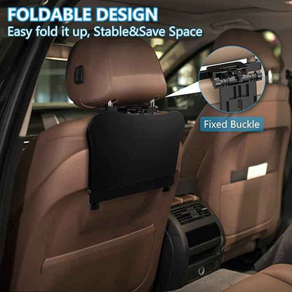 Car Seat Tray Table - Foldable Car Kids Passenger Roadtrip Eating Food Backseat Travel Trays Dinning Working Laptop Desk with Non-Slip Pad/Phone/Tablet Holder