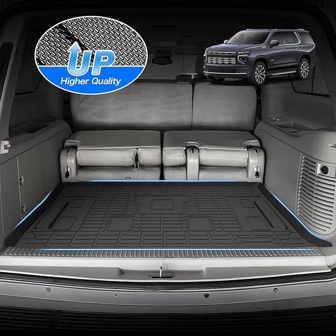 Cartist Floor Mats & Cargo Liner Fit for 2007-2014 Chevy Tahoe 8 Seats (Not for Hybrid) & GMC Yukon All Weather Cargo Liners Carpet Protection