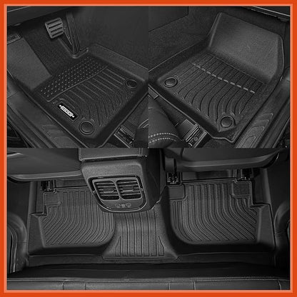 Custom Fit Floor Mats for Polaris Ranger Crew XP 1000 2019-2025, All Weather TPE Floor Liners with Trunk Mat, Odorless Full Set Interior Accessories