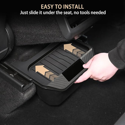 Rear Center Console Trash Can Garbage Bin For Tesla Model Y Juniper 2025 2026, Anti-Slip & Durable Under Seat Storage Box Organizer with Lid Cover for Model Y Juniper Interior Accessories (1 Pack)