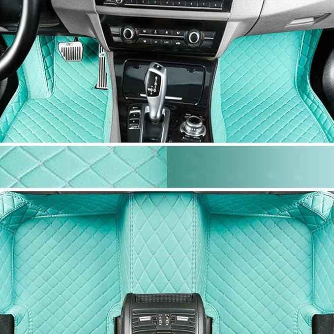 Yaruicar Custom Car Floor Mats for 2002-2026 Cadillac ATS CTS CT6 DTS Escalade Lyriq GT4 Optiq SRX SLS XT4 XT5 XT6 XTS Car Full Coverage Non-Slip Floor Liners (Light Blue)