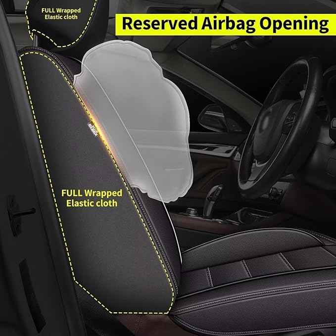 Car Seat Covers Full Set Fit for Hyundai Palisade 2020-2025 2026: 5 Seats Auto Interior Accessories, Faux Leather Waterproof Seat Cushions Vehical Cover (Black)