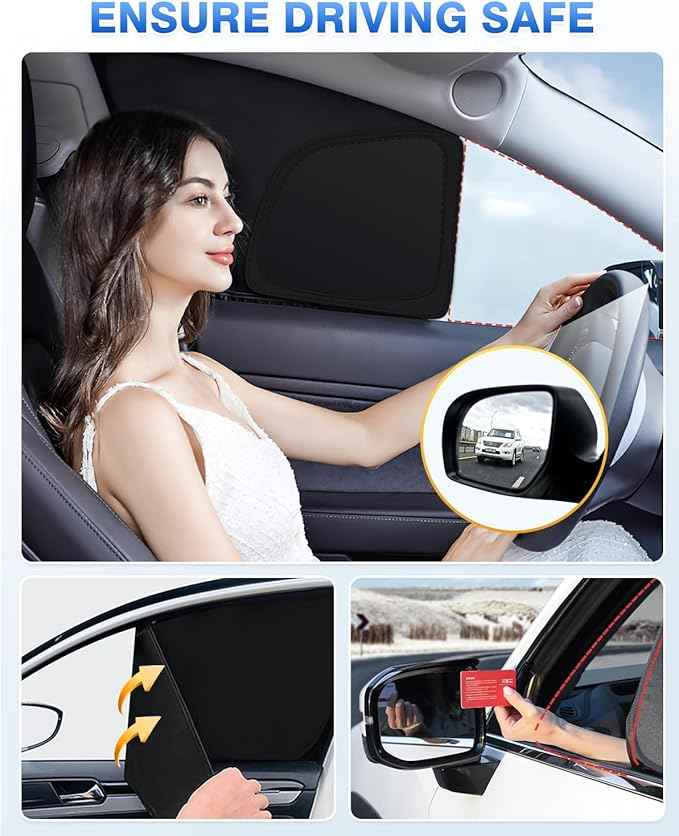 Sunshades for Hyundai Kona 2024 2025 2026 Accessories Windshield Sun Shade Side Rear Window Shade Cover Sun Visor Shield Privacy Protection Keep Vehicle Cool Black 8PCS