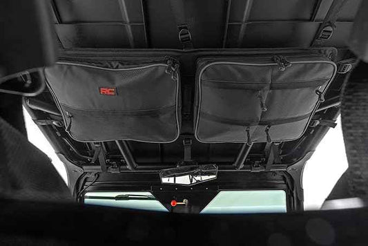 Rough Country Overhead Roof Storage Bag for Polaris RZR & Can-Am Defender MAX – 1680D Water-Resistant UTV Roof Cargo Bag