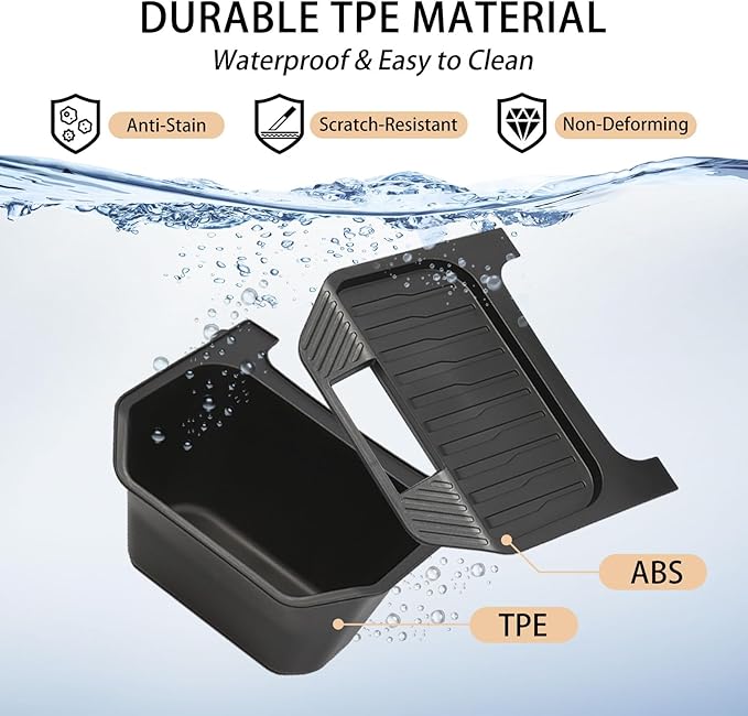 Rear Center Console Trash Can Garbage Bin For Tesla Model Y Juniper 2025 2026, Anti-Slip & Durable Under Seat Storage Box Organizer with Lid Cover for Model Y Juniper Interior Accessories (1 Pack)
