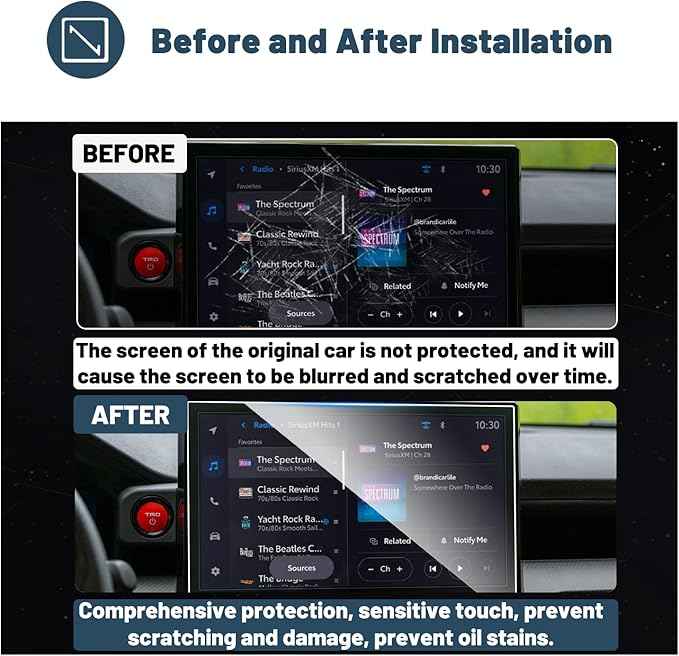 Ruiya Screen Protector for Toyota Tacoma 14" Radio Touchscreen 9HD Tempered Glass Compatible with 2024 2025 2026 Toyota Tacoma SR/SR5/Limited/TRD Sport/TRD Pro Accessories
