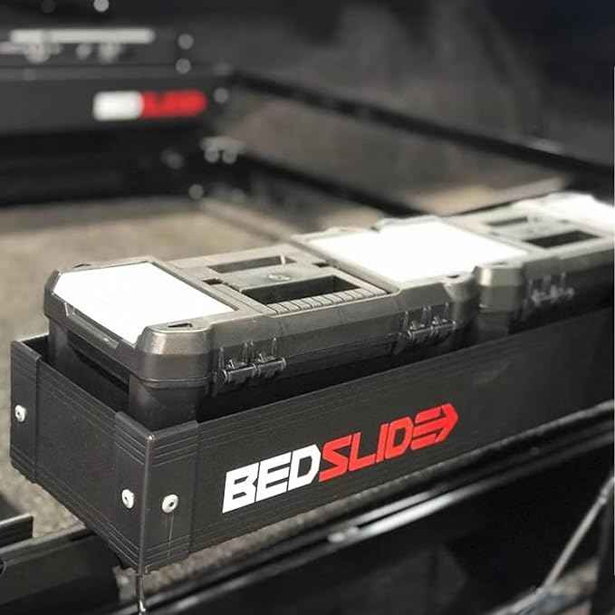 Bedslide Bedbin Complete 5 Piece Kit Truck Bed Organizer, Storage Attachments, Additional Space for Organization, Black