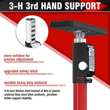 3-H Truck Cargo Bar, 43"-77" Adjustable Support Pole All Metal,Cabinet Jack,Truck Bed Divider with Self-Locking Spring Ratchet - Load Lock Bar for Vans, SUVs & Trucks,Red,4pc