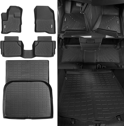 Custom Fit Floor Mats for Lincoln MKS 2009-2016, All Weather TPE Floor Liners with Trunk Mat, Odorless Full Set Interior Accessories