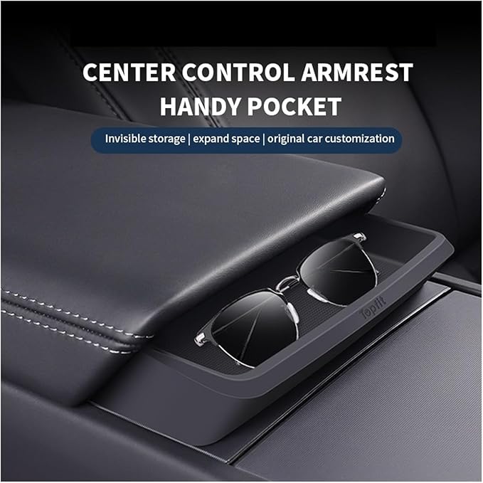 Compatible For Tesla Model 3 2024 Armrest Convenient Storage Box Glasses Box For Model3 Silicone Pocket Auto Parts