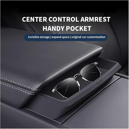 Compatible For Tesla Model 3 2024 Armrest Convenient Storage Box Glasses Box For Model3 Silicone Pocket Auto Parts