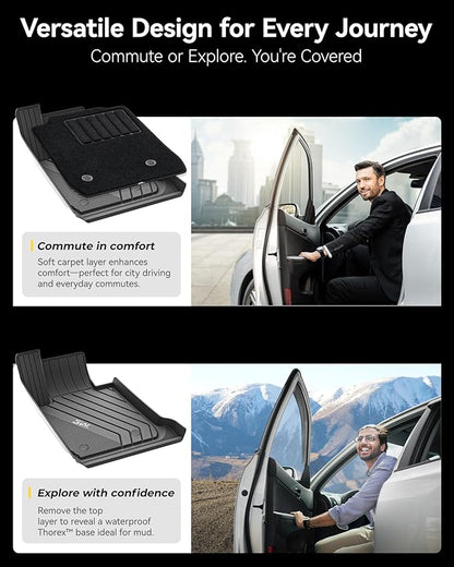 3W Floor Mats & Carpets Fit for BMW 3 Series 2013-2018 F30 320i 328d 328i 330e 330i 335i 340i, TPE All-Weather Harmless Heavy Duty Floor Liner Accessories(NOT for 335is & GT & X-Drive)