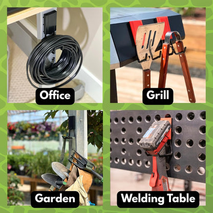 GATOR MAGNETICS Open Storage Hook: 4-Pack, The Ultimate Workshop & Garage Storage Systems, Heavy Duty Magnetic Hooks, Organization Solutions, 25lb Hold, for All Steel Surfaces 2.5" & 4" Hooks
