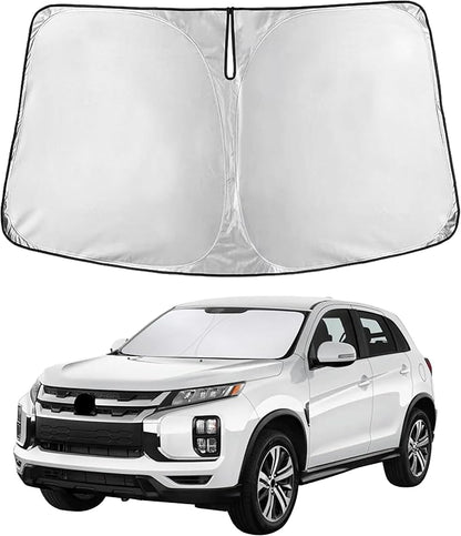 EcoNour Windshield Sunshade for Mitsubishi Outlander Sport 2011–2025 | Custom Fit Front Window Sun Shade | Blocks Harmful UV Rays & Reduces Heat | Foldable Sun Visor with Storage Pouch