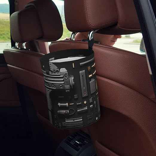 Gun Military Gear Arsenal Set Car Trash Can Waterproof Hanging Trash Bin Collapsible Garbage Can for Car Accessories Travel Camping Kitchen Home