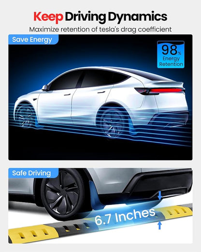 REEVAA 2026 Tesla New Model Y Juniper Accessories - Mud Flaps [Protect Paint, No Drilling Required] All-Weather Splash Guard Body Kits for Model Y Juniper 2025-2026, Black (Set of 4)