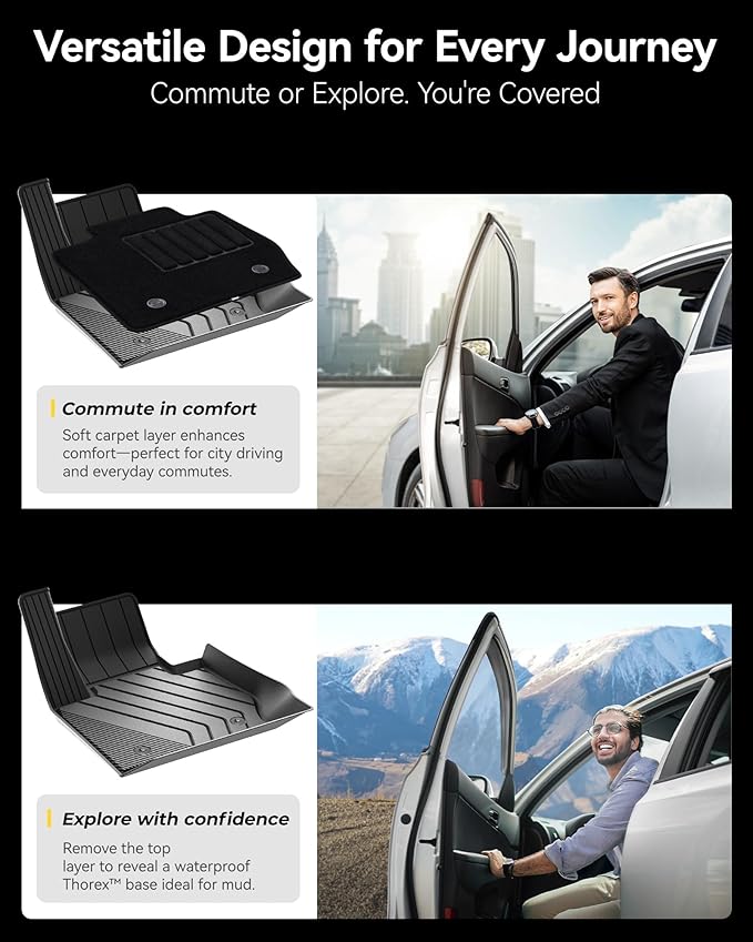 3W Floor Mats & Carpets Fit for BMW X3 2011-2017 F25 & BMW X4 2015-2018 xDrive28i/28d/35i/M40i, TPE All-Weather Odorless Heavy Duty Floor Liner Accessories